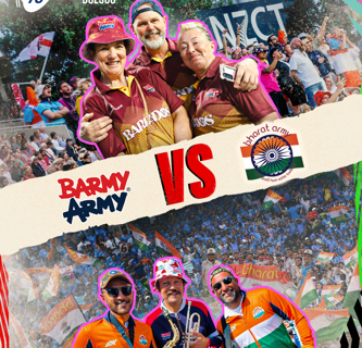 Barmy Army and Bharat Army at Emirates Dubai 7s! 